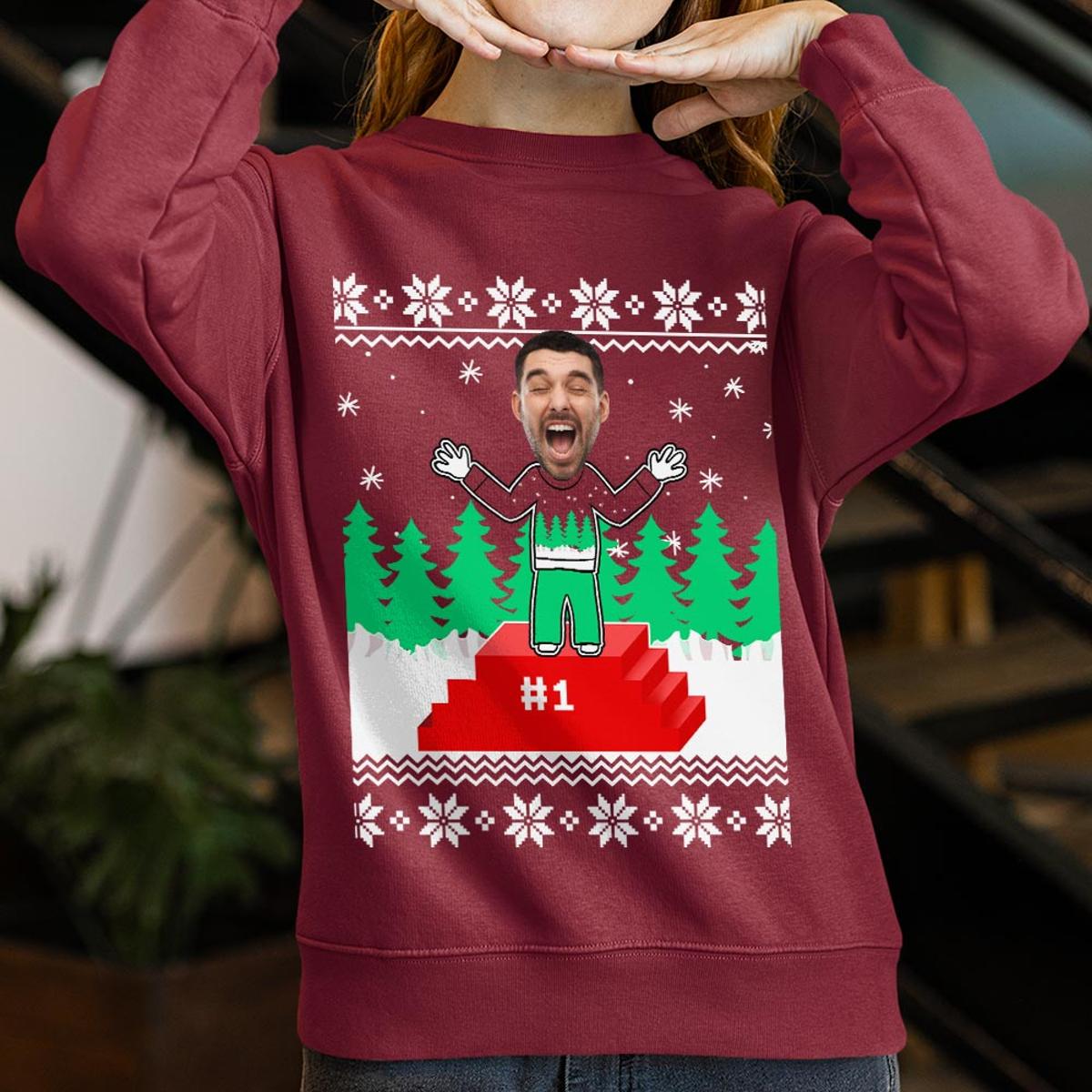 Ugliest Sweaters For Christmas Award Custom Face Sweater