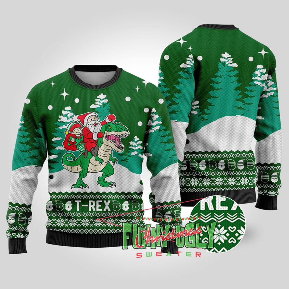 Ugly Trex Christmas Sweater