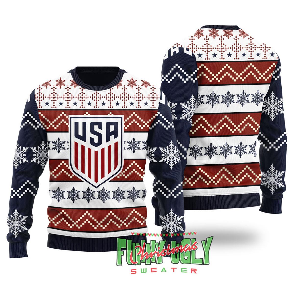 Usa Soccer Christmas Sweater