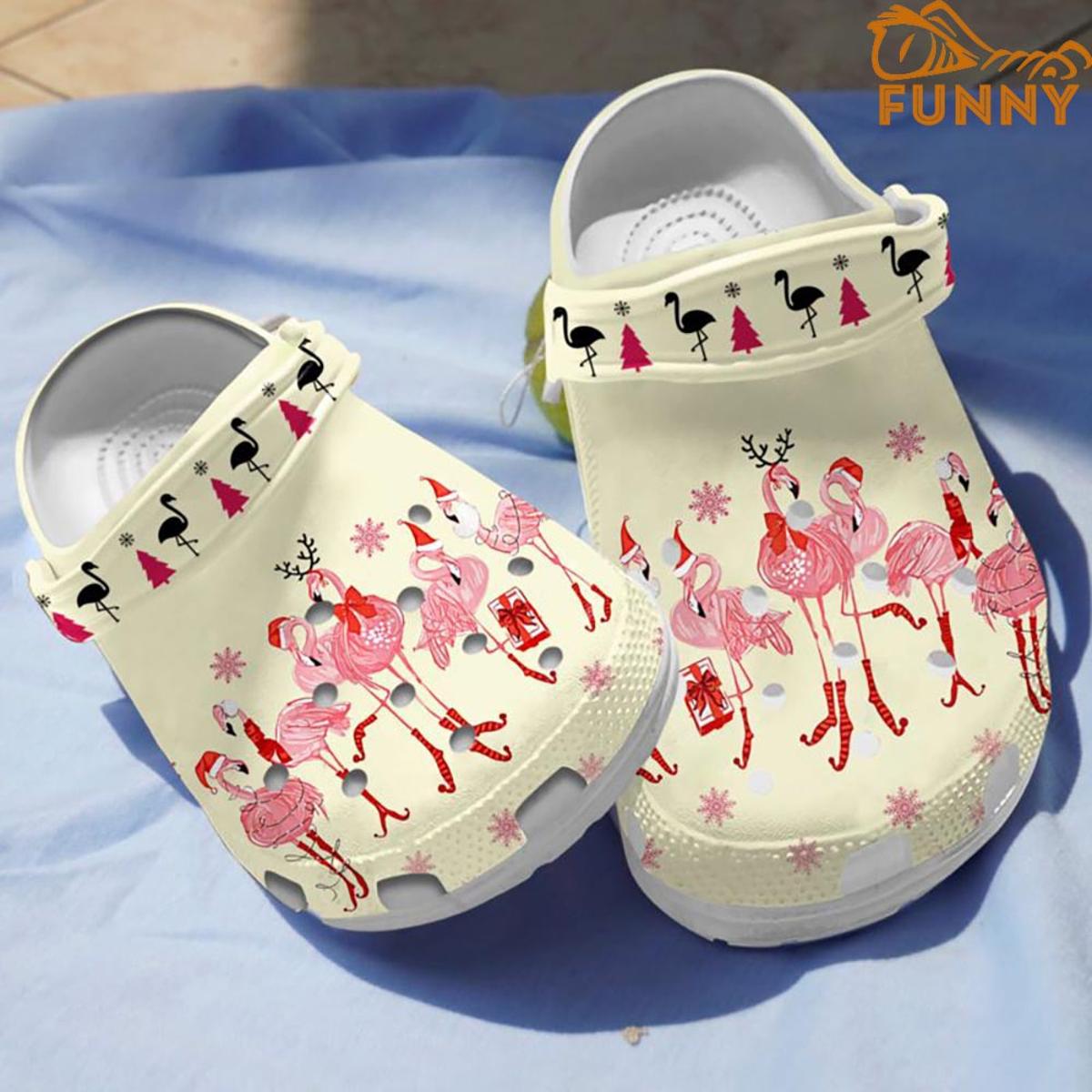 Christmas Snowflake Flamingo Crocs Shoes