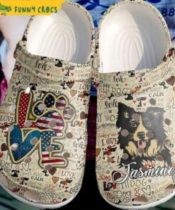 Vintage Border Collie Crocs Clog Shoes