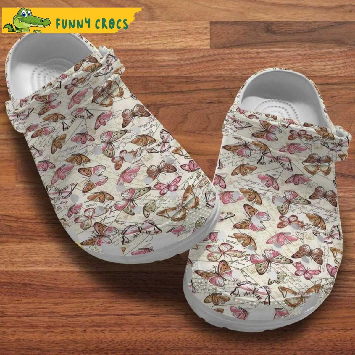 White Butterfly Crocs Sandals