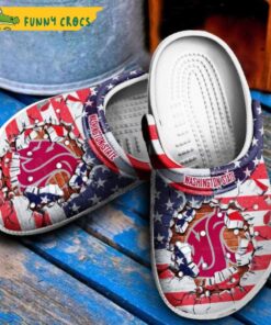 Washington State Broken Wall Football Ncaa Crocs Slippers