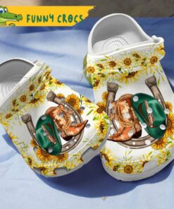 Sunflower White Crocs Shoes