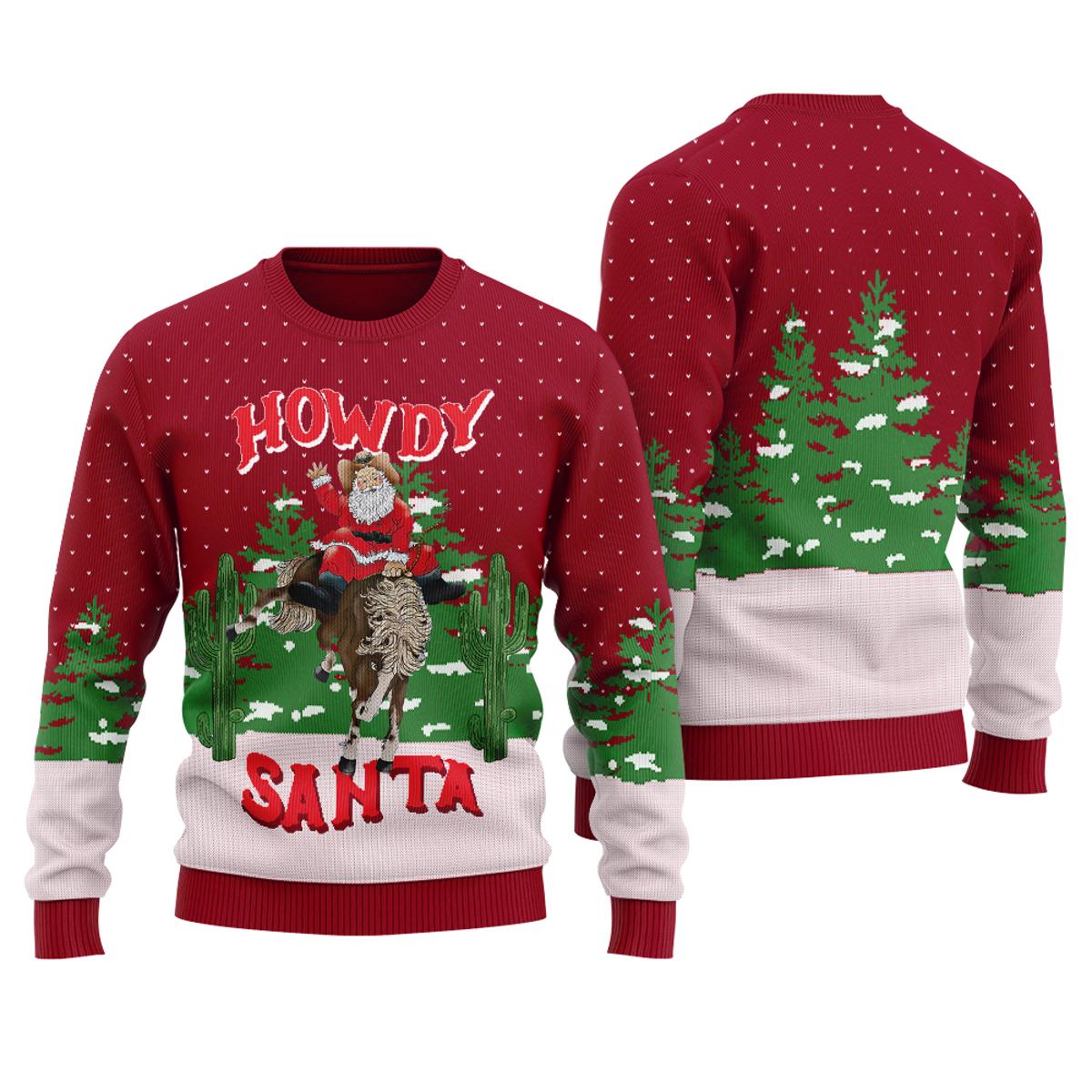 Howdy Santa Retro Christmas Sweater