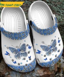 White Butterfly Crocs Sandals