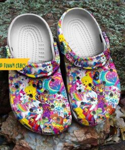 White Lisa Frank Crocs Clog Shoes