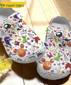 White Little Hocus Pocus Pattern Crocs Clog Shoes