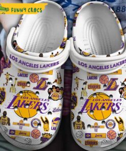 White Nba Los Angeles Lakers Crocs Clog Shoes