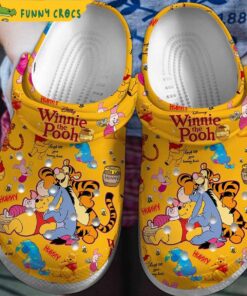 Halloween Purple Winne The Pooh Crocs Slippers