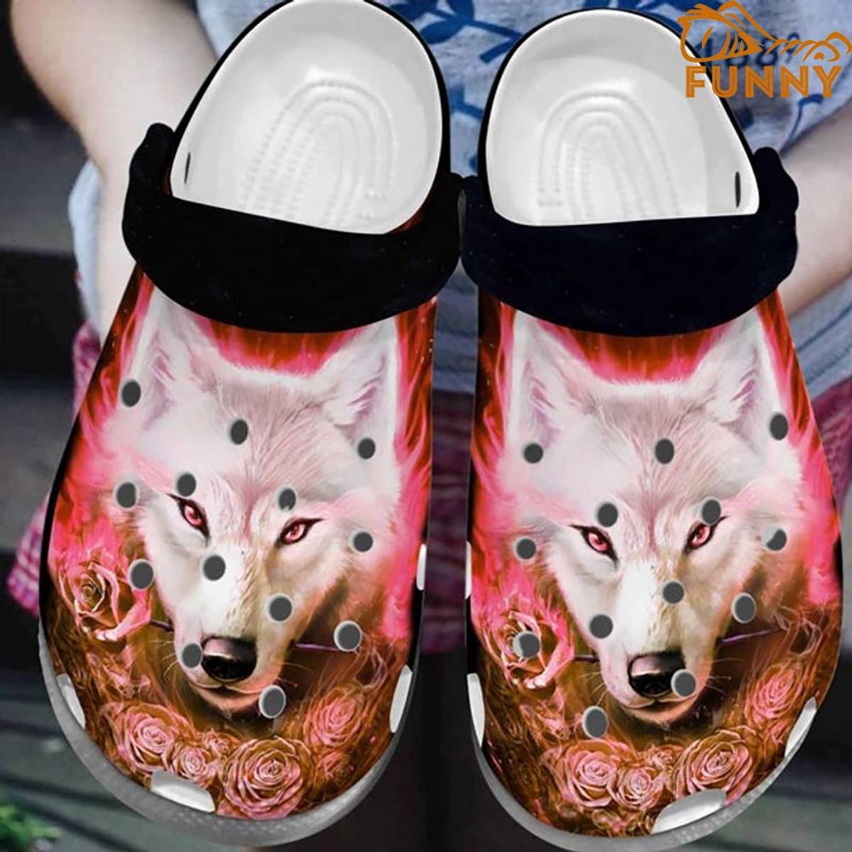 To My Wife Wolf Couple Crocs Clog Shoes