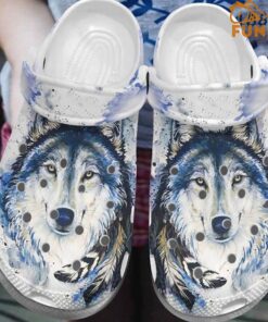 Blue Eyes Wolf Crocs Slippers