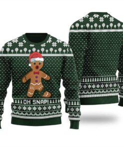 Women Oh Snap Gingerbread Funny Christmas Sweater