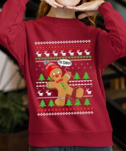 Women Oh Snap Gingerbread Man Cute Xmas Sweater