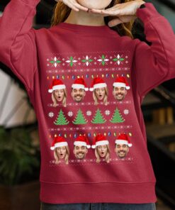 Womens Customizable Ugliest Sweaters For Christmas Couple Faces