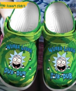 Wubba Lubba Dub Dub Rick And Morty Green Crocs Sandals