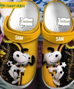Yellow Sunflowers Snoopy Crocs Slippers