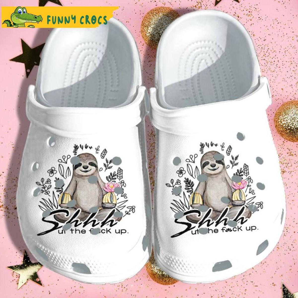 Spring In The Forest Happy Sloth Crocs Slippers