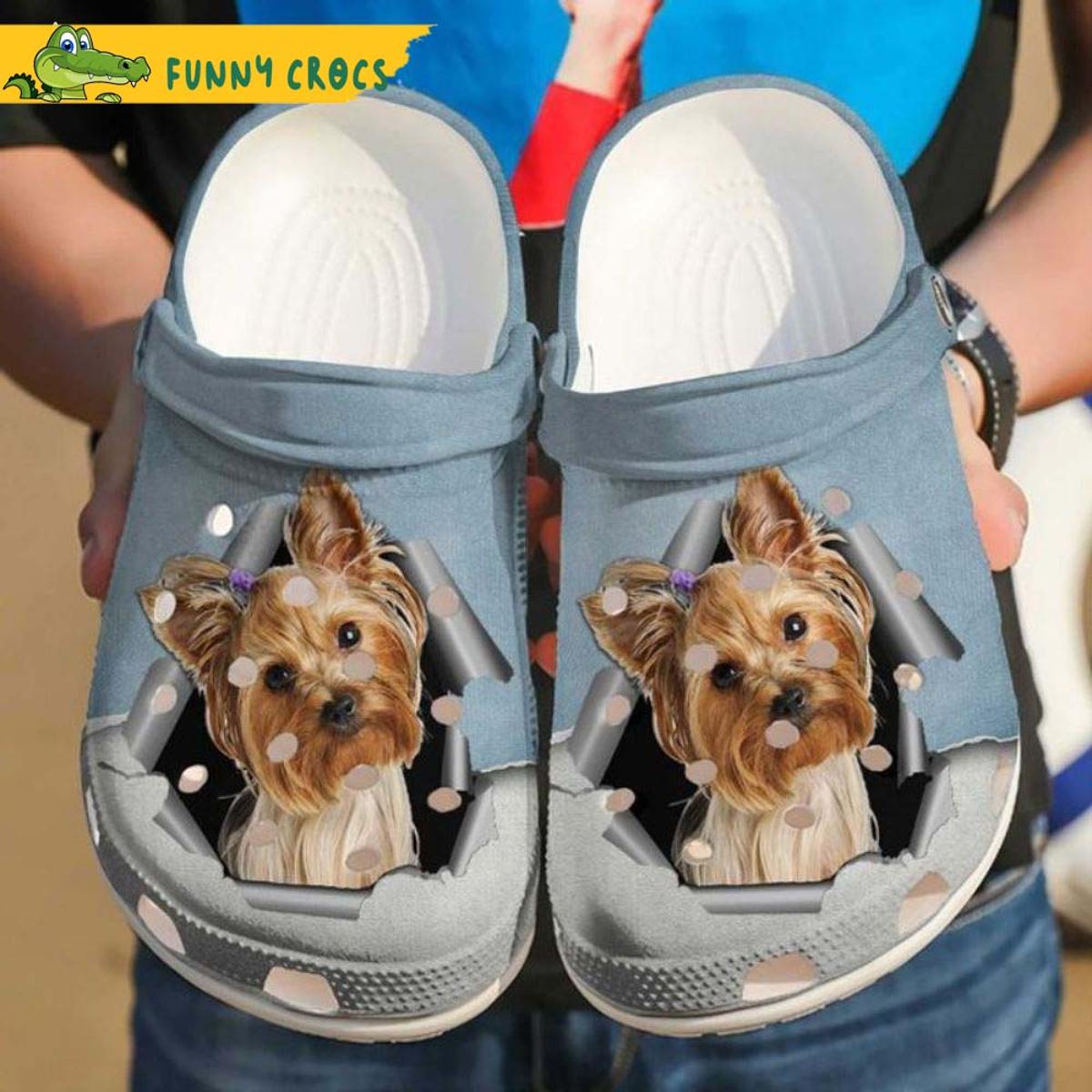 Cute Yorkshire Terrier Flower Dog Crocs Shoes