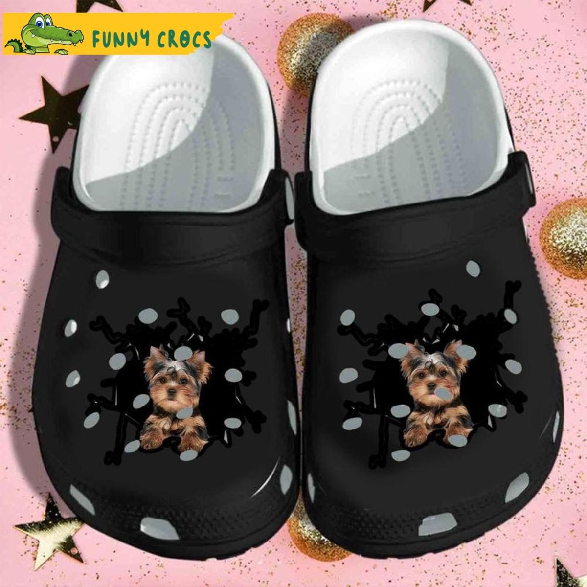 Cute Yorkshire Terrier Flower Dog Crocs Shoes