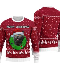  merry Christmas Custom Cat Christmas Sweater