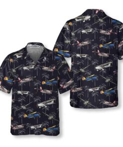 Aircraft On Coconut Forest Aviation Hawaiian Shirts For Men Women