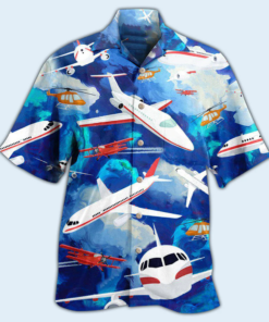 Airplane Life Is Simple Eat Sleep Fly In Sky Hawaiian Shirt