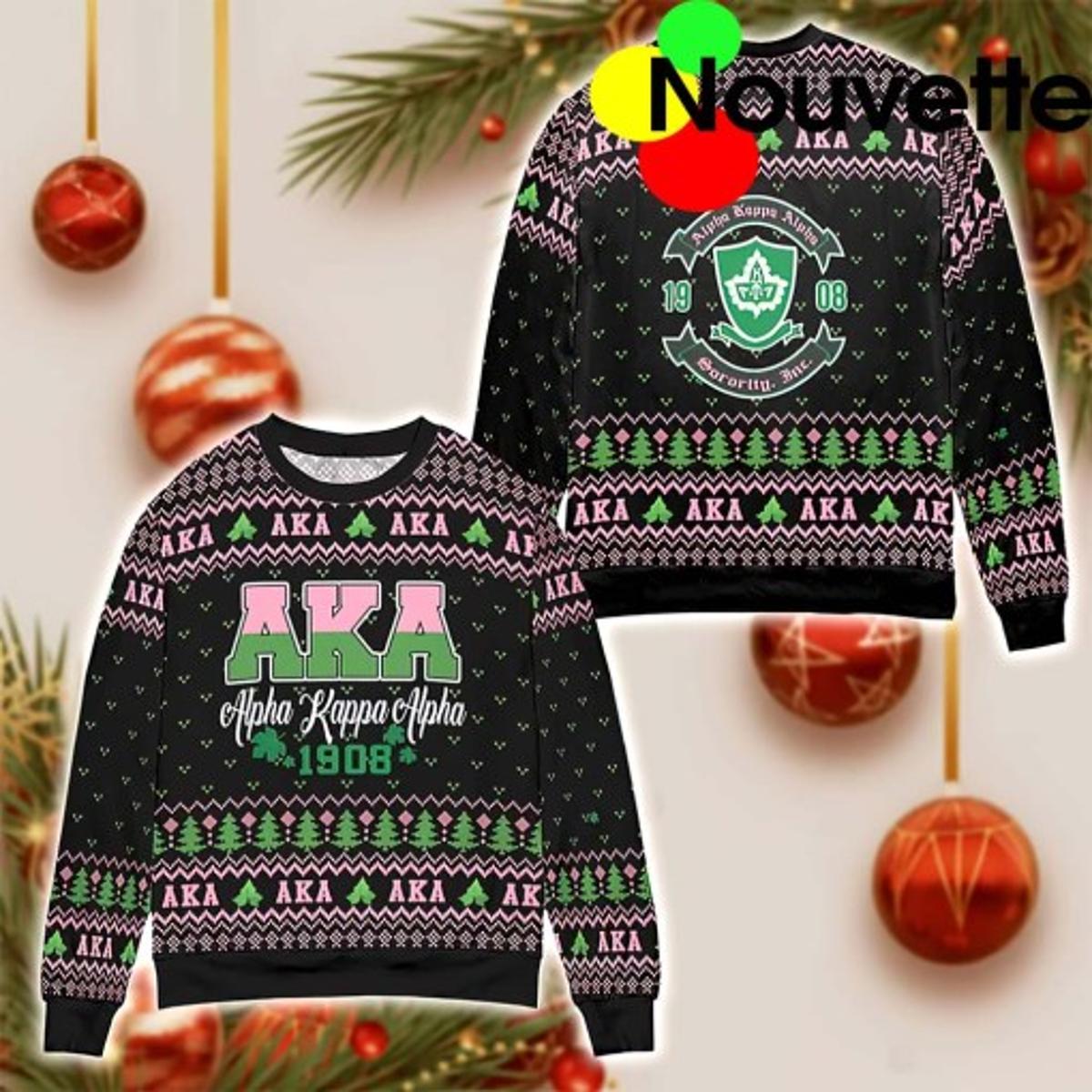 Aka 1908 Alpha Kappa Alpha Christmas Sweater Gift