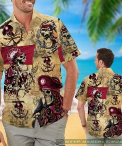 Alabama Football Crimson Tide Tropical Floral Custom Name Hawaiian Shirt Gift