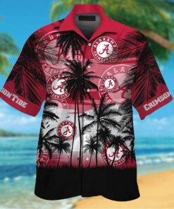 Alabama Crimson Hawaiian Shirts Set For Men Women Kids