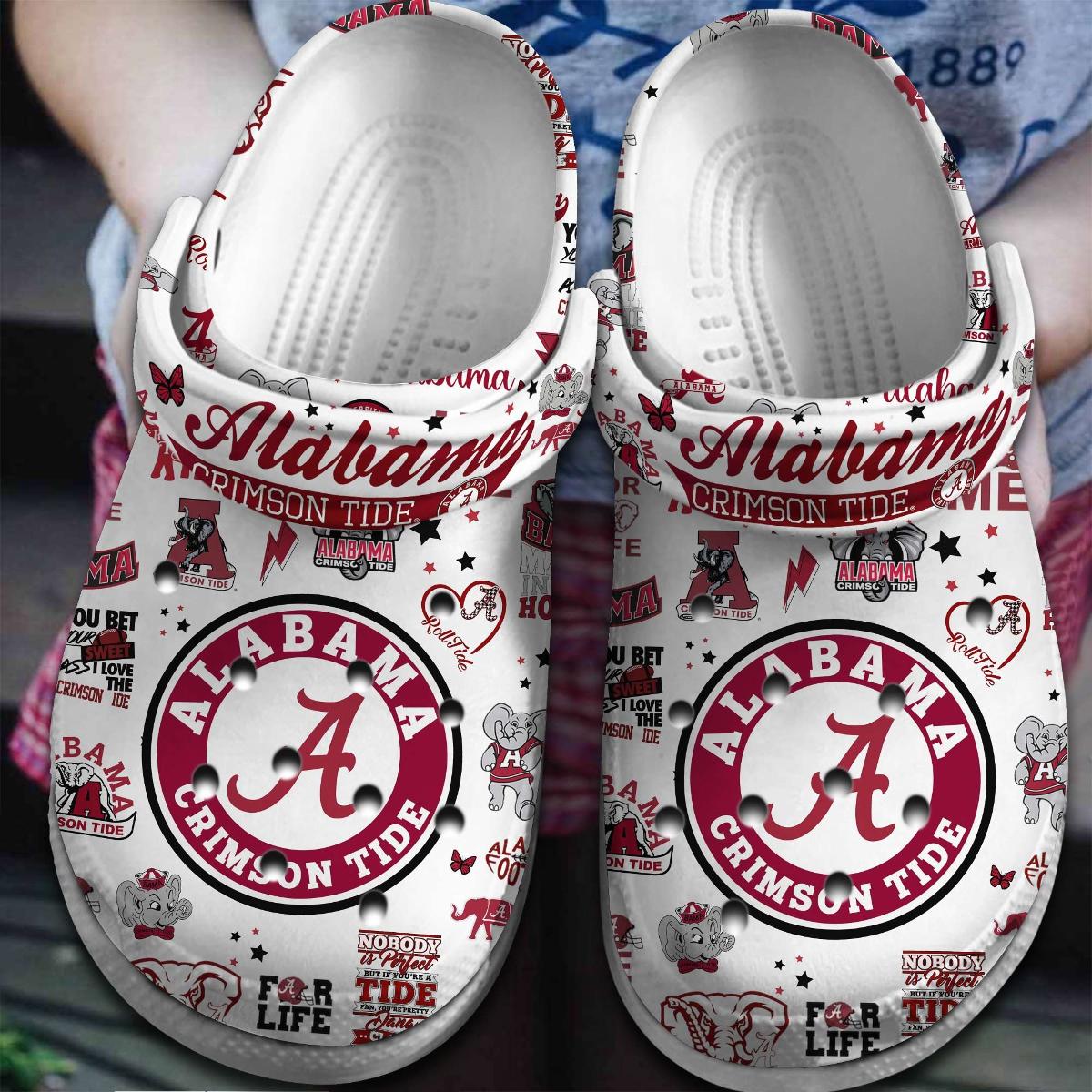 Alabama Crimson Crocs For Fans