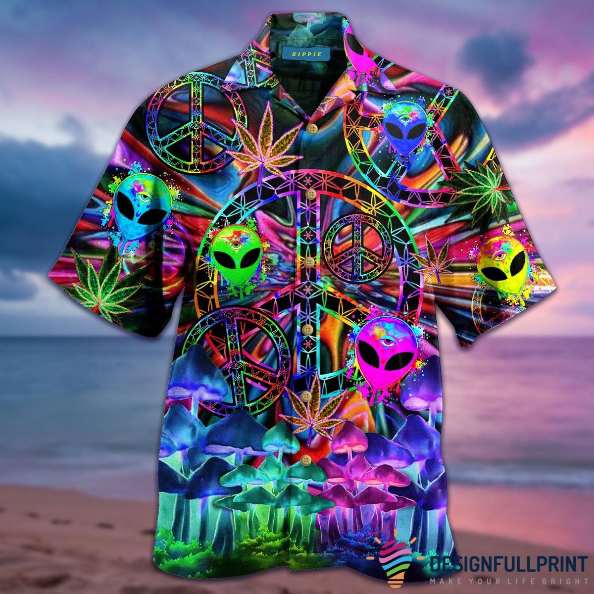 Alien Summer Vacation Blue Hawaiian Shirt Gift