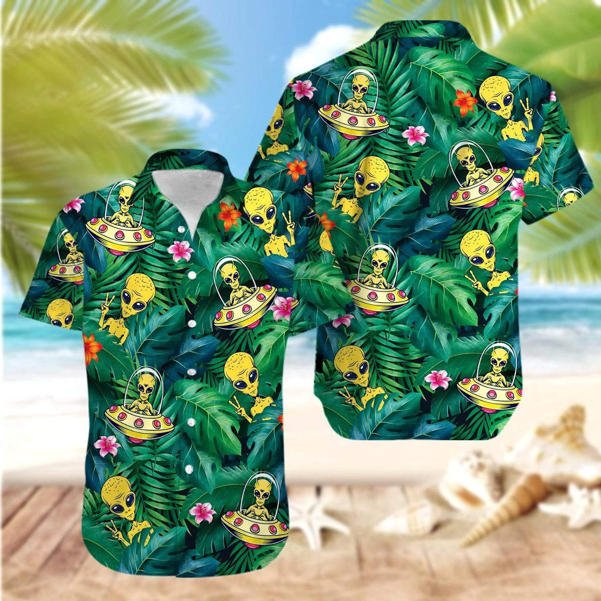 Alien Hawaiian Shirt Don’t Be Sad Be Rad Alien Hawaiian Aloha Shirt Men Women