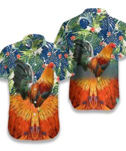 Amazing Colorful Cool Design Rooster Hawaiian Shirt Top Gun