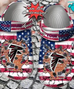 American Flag Breaking Wall Atlanta Falcons Crocs Best Gift For Fans