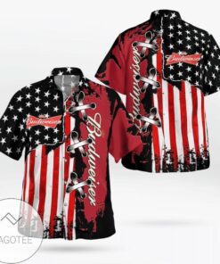 American Flag Color Budweiser Hawaiian Shirt