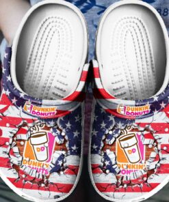 American Flag Dunkin Crocs For Fans