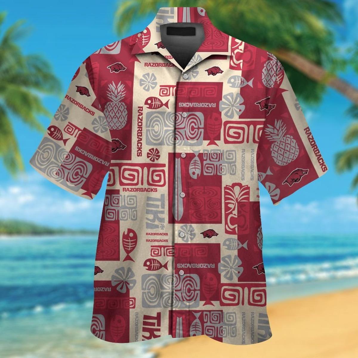 Arkansas Hibiscus Arkansas Razorback Hawaiian Shirt Size Fron S To 5xl