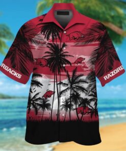 Arkansas Razorbacks Tropical Short Sleeve Tropical Aloha Hawaiian Shirts For Men Women Kids