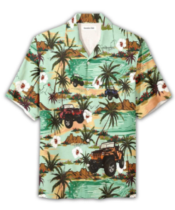 Awesome Jeep Tropical Green Brown Hawaiian Shirt For Fans