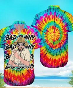 Bad Bunny Art Tie Dye Gifts Bad Bunny Hawaiian Shirt Summer Gift