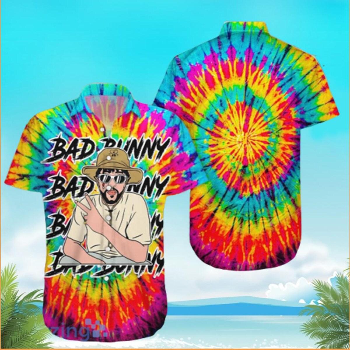 Bad Bunny Hippie Men’s Easter Print Hawaiian Shirt For Fans