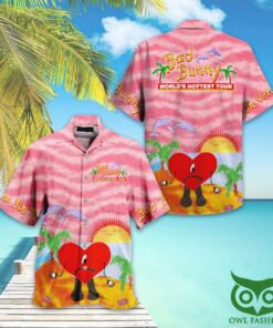 Bad Bunny Pink Hawaiian Shirt Gift For Fans