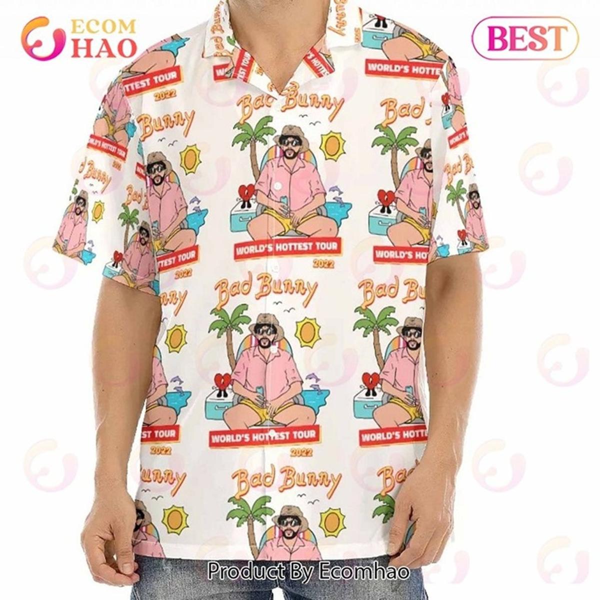 Bad Bunny Hippie Men’s Easter Print Hawaiian Shirt For Fans