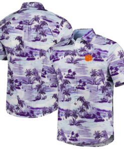 Bahama Purple Clemson Tigers Tropical Horizons Hawaiian Shirt