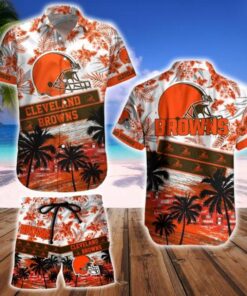 Beach And Cleveland Browns Vintage Hawaiian Shirt