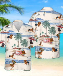 Beach Summer Dachshund Hawaiian Shirt For Men Women