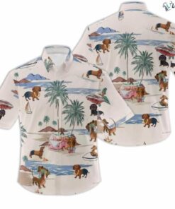 Beach Summer Hawaiian Dachshund Shirt Gifts Idea