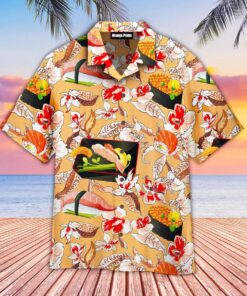 Cat Japanese Art Red Sun Cherry Blossom Hawaiian Shirt Hawaiian Shirt Gift