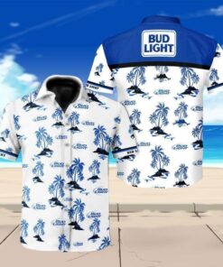 Beer Floral Beach Wear Short Sleeve Bud Light Hawaiian Shirt